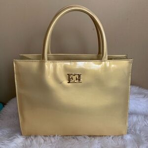ESCADA Vintage golden yellow metallic smaller tote bag GUC